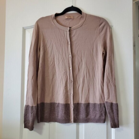 Falconeri Italy Mauve Pink Merino Wool Lightweight Button Down Cardigan L - Picture 2 of 8